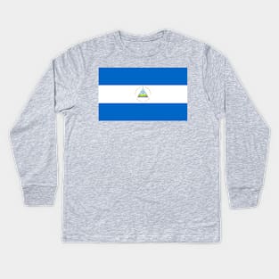 Flag of Nicaragua Kids Long Sleeve T-Shirt